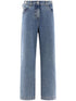 The Attico Straight-Leg Washed Denim Jeans Clear Blue