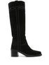 Ash 65mm Black Calf Suede Knee Boots Black