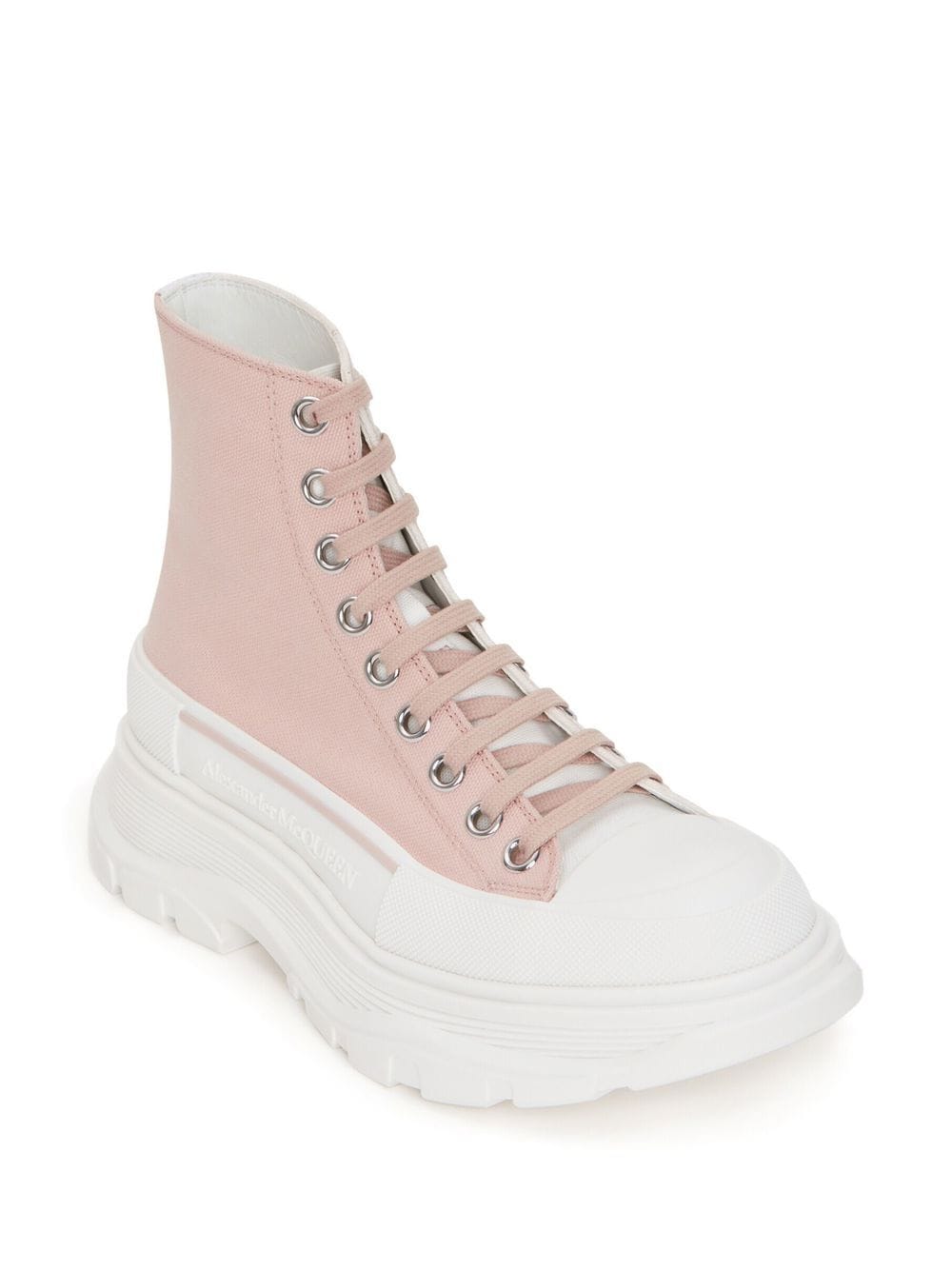 Alexander Mcqueen Oversized Sole Pink Ankle Boots Pink