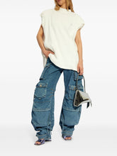 The Attico Chunky Ribbed Knit Cotton T-Shirt White