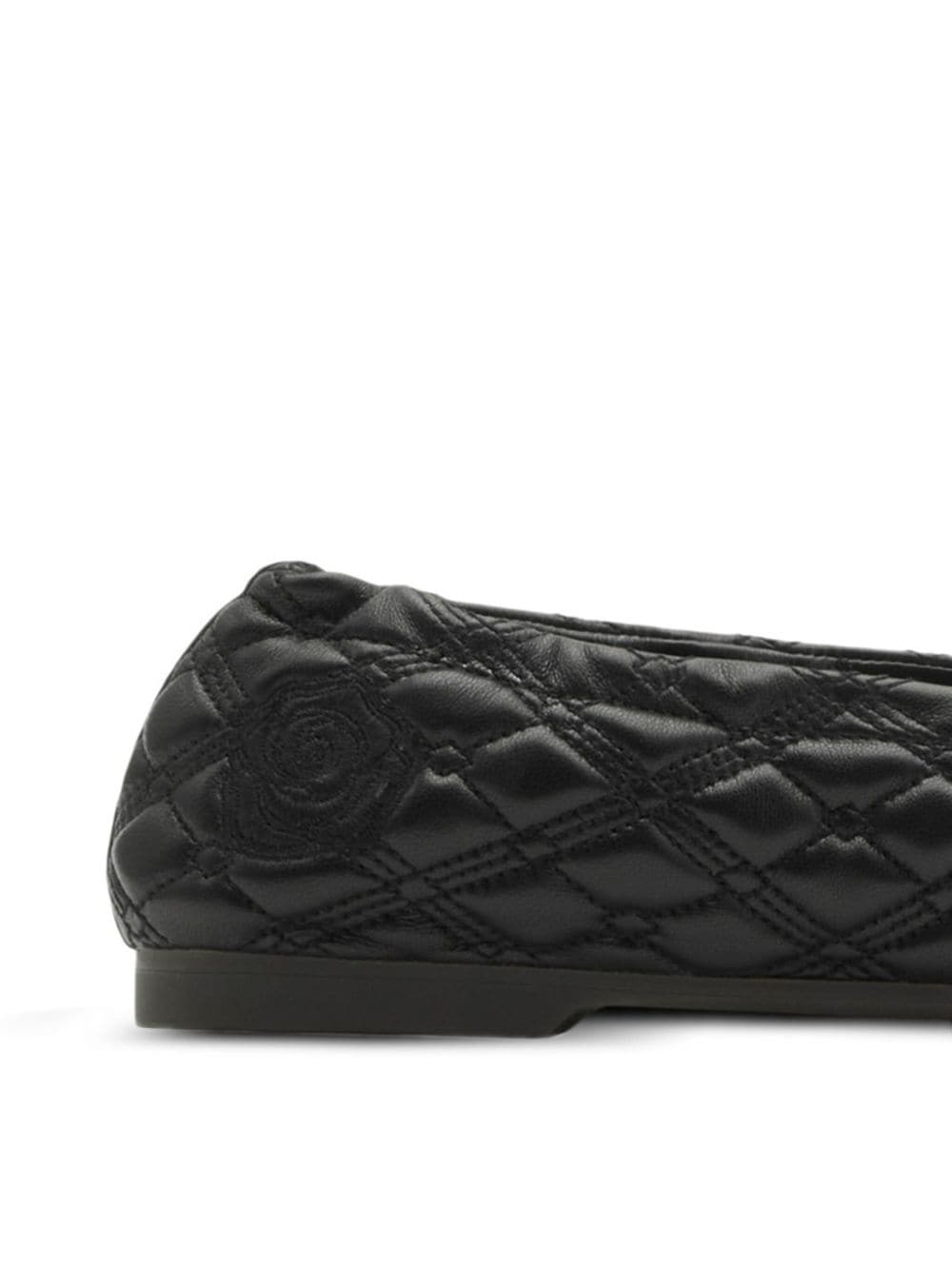 Burberry Leather Sadler Quilted Ballerinas Black