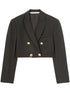 Palm Angels Cropped Double-Breasted Wool-Blend Blazer Black Black