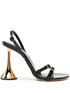 Coperni Sculpted Heel Buckled Leather Sandals Black black