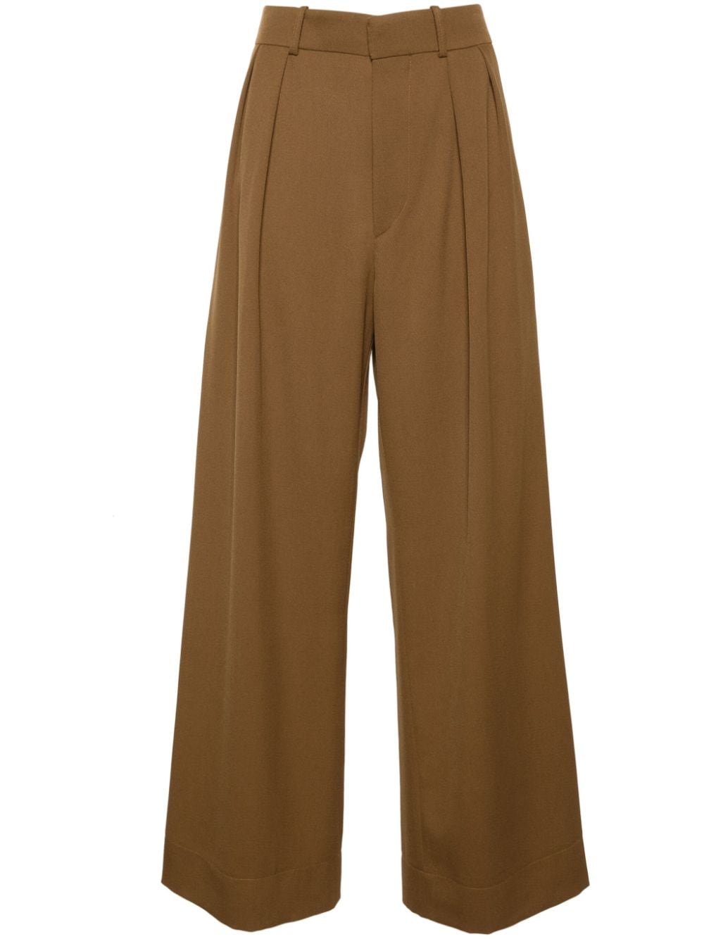 WARDROBE.NYC High-Rise Wide-Leg Virgin Wool Trousers Brown brown
