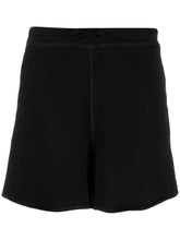 Ganni Logo-Patch Organic Cotton Jersey Black Shorts Black