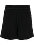 Ganni Logo-Patch Organic Cotton Jersey Black Shorts Black