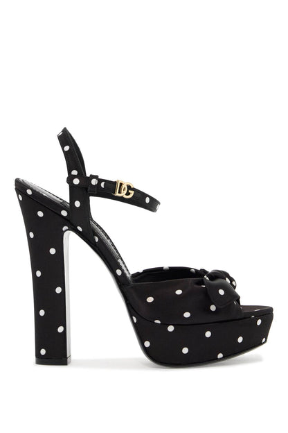 D&amp;G keira polka dot satin platform sandals