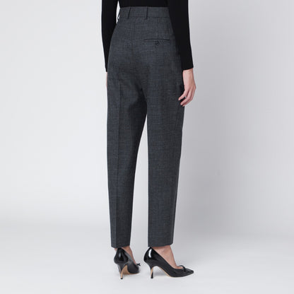 Moschino Grey Wool Pleated Formal Trousers Grey
