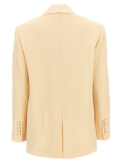 Zimmermann Illustration Shawl Tux Jacket Blazer Beige