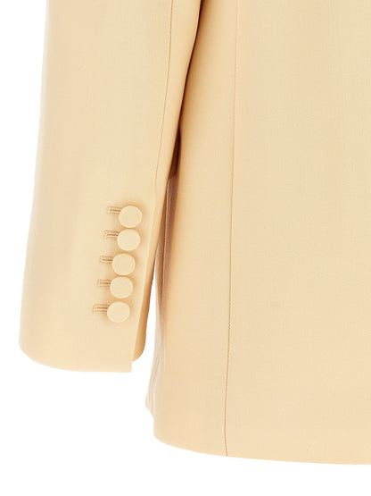 Zimmermann Illustration Shawl Tux Jacket Blazer Beige
