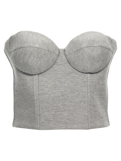 Giuseppe Di Morabito Top Cropped Bustier Gray