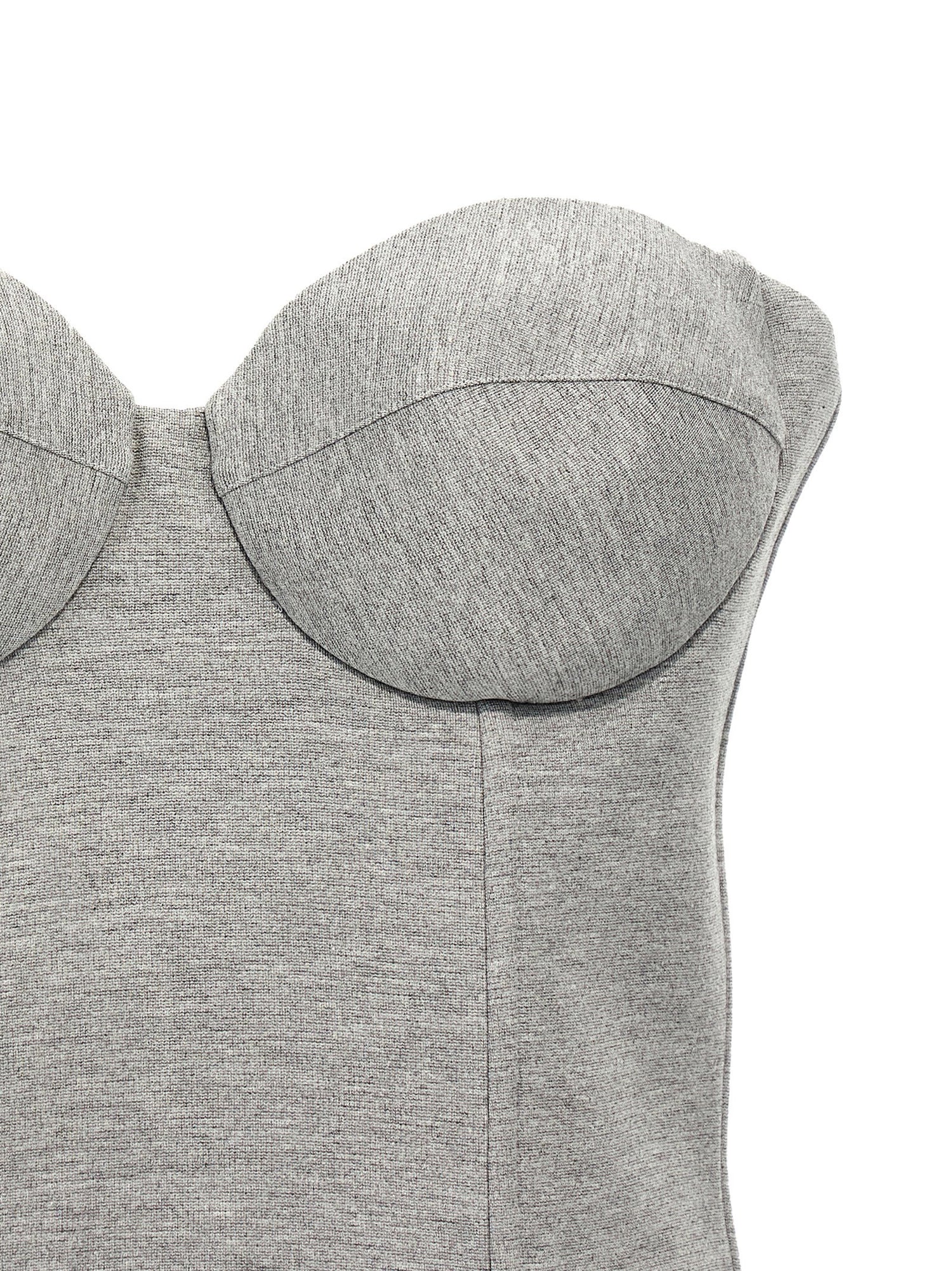 Giuseppe Di Morabito Top Cropped Bustier Gray