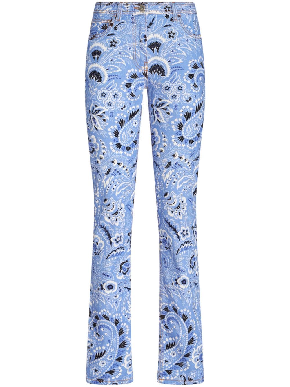 Etro Skinny Bandana Print Jeans in Clear Blue Clear Blue