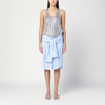 Giuseppe Di Morabito Sleeveless Rhinestone-Embellished Shirt Dress Light Blue light blue