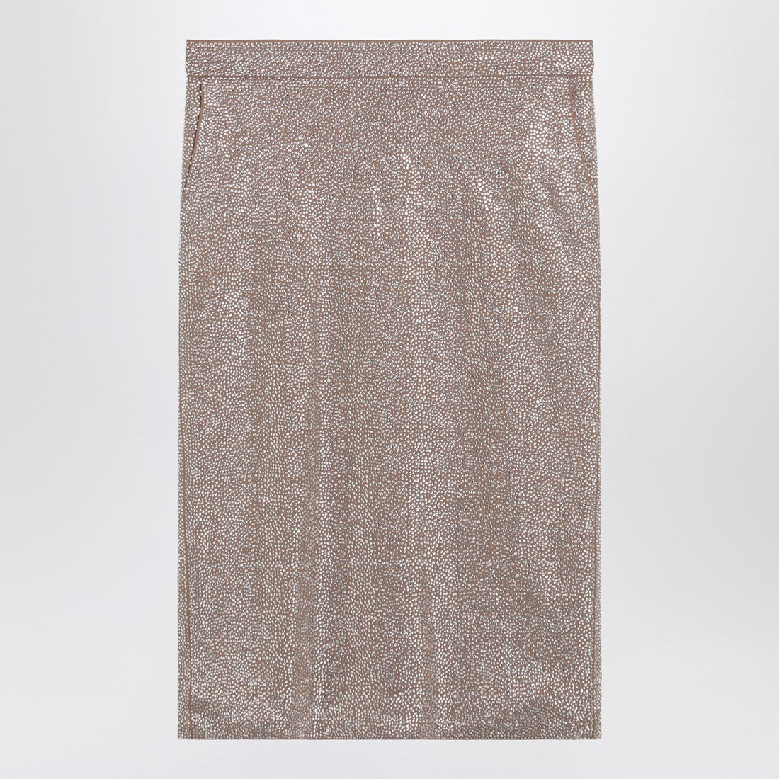 Giuseppe Di Morabito Midi Skirt with All-Over Silver Rhinestones Metal