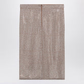 Giuseppe Di Morabito Midi Skirt with All-Over Silver Rhinestones Metal