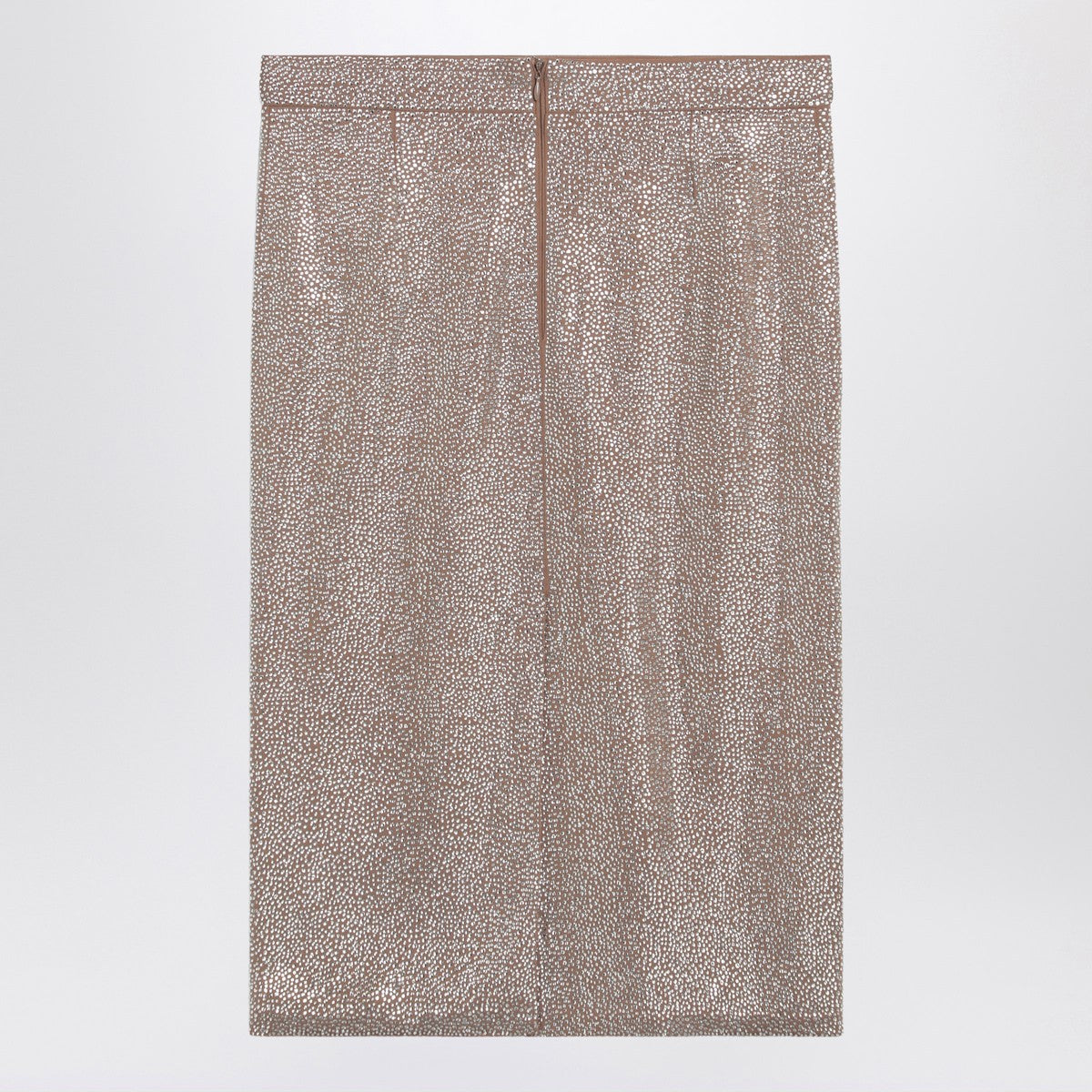 Giuseppe Di Morabito Midi Skirt with All-Over Silver Rhinestones Metal
