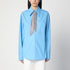 Giuseppe Di Morabito Light Blue Rhinestone-Embellished Scarf Shirt light blue
