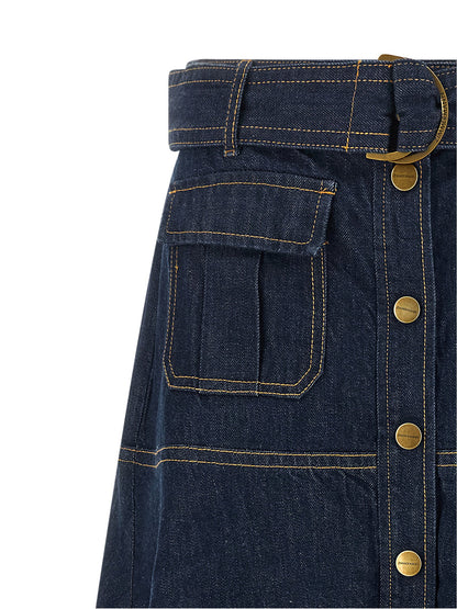 Zimmermann Denim Skirt Blue