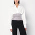 Giuseppe Di Morabito White Cotton Shirt with Silver Rhinestone Bustier Detail White