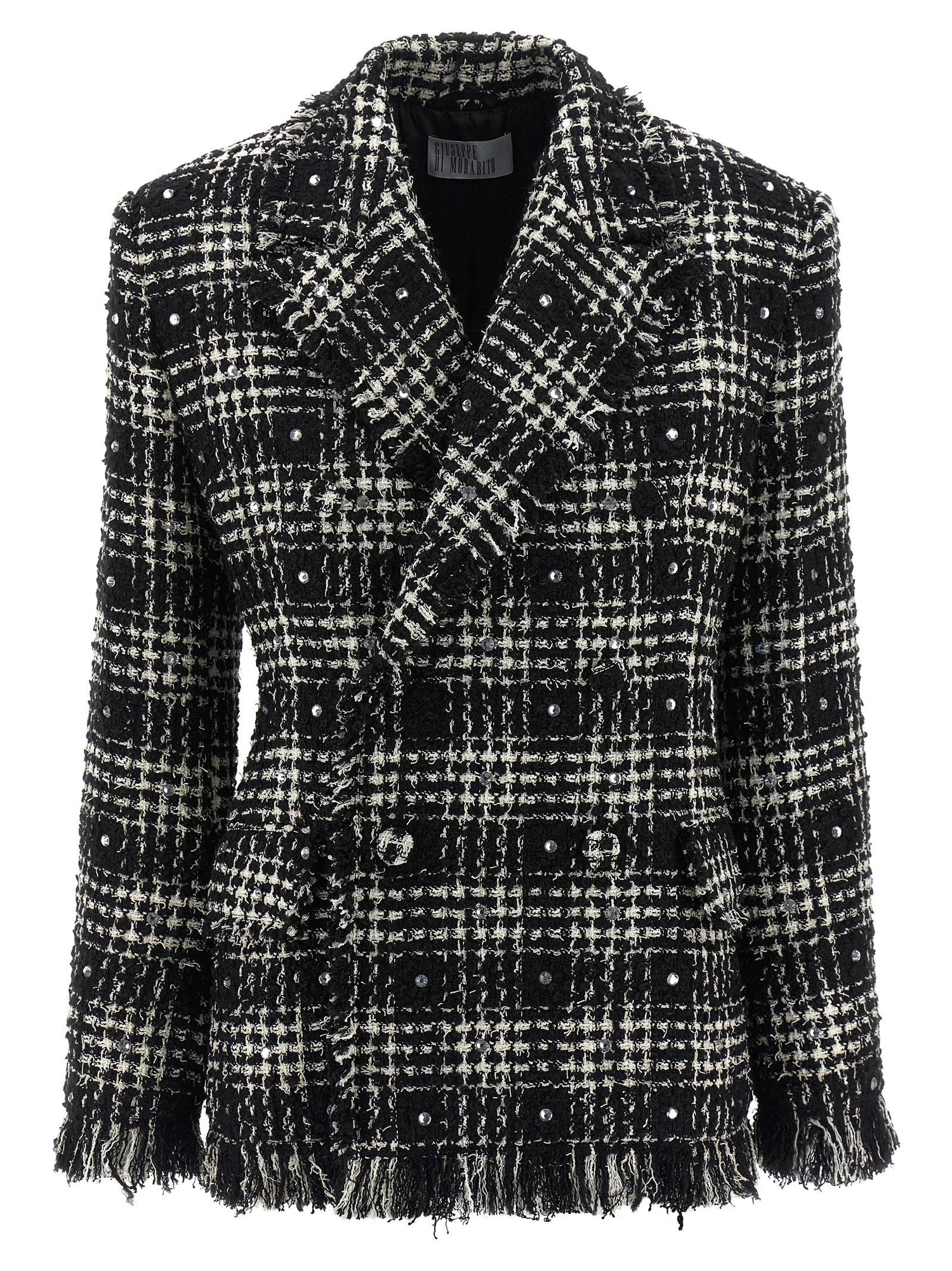 Giuseppe Di Morabito Tweed And Rhinestone Blazer White/black