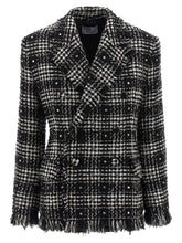Giuseppe Di Morabito Tweed And Rhinestone Blazer White/black
