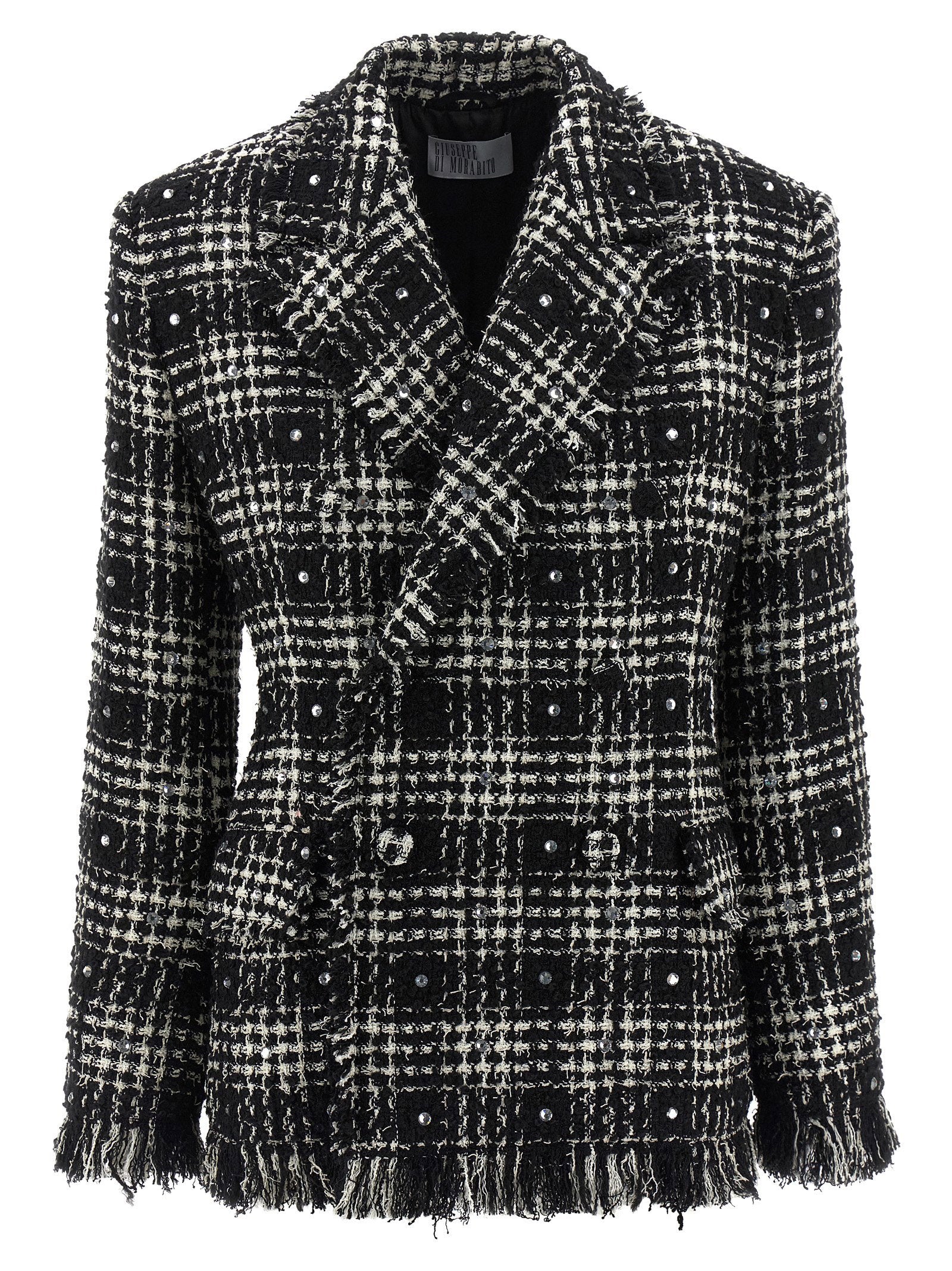 Giuseppe Di Morabito Tweed And Rhinestone Blazer White/black