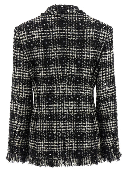 Giuseppe Di Morabito Tweed And Rhinestone Blazer White/black