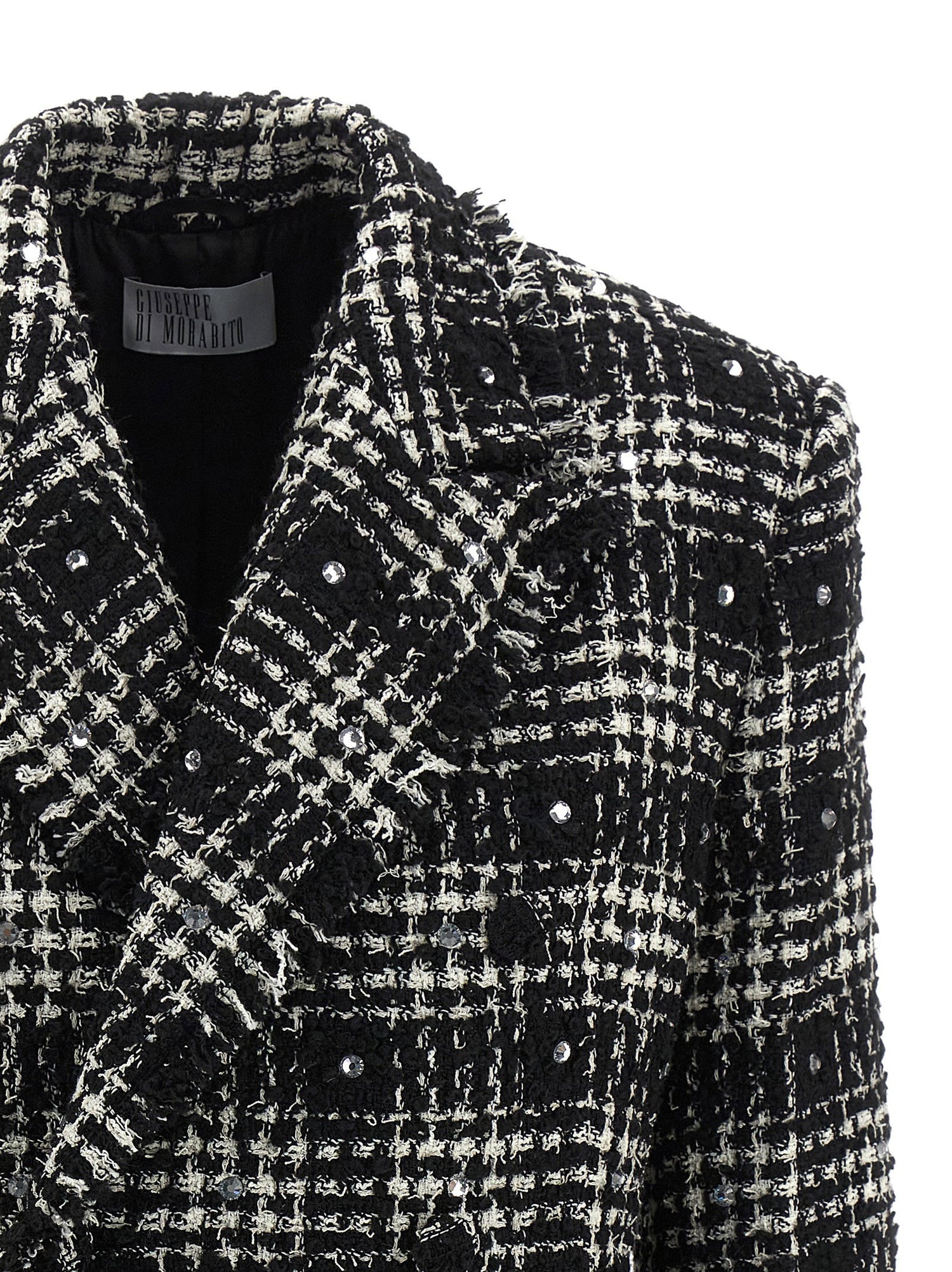 Giuseppe Di Morabito Tweed And Rhinestone Blazer White/black