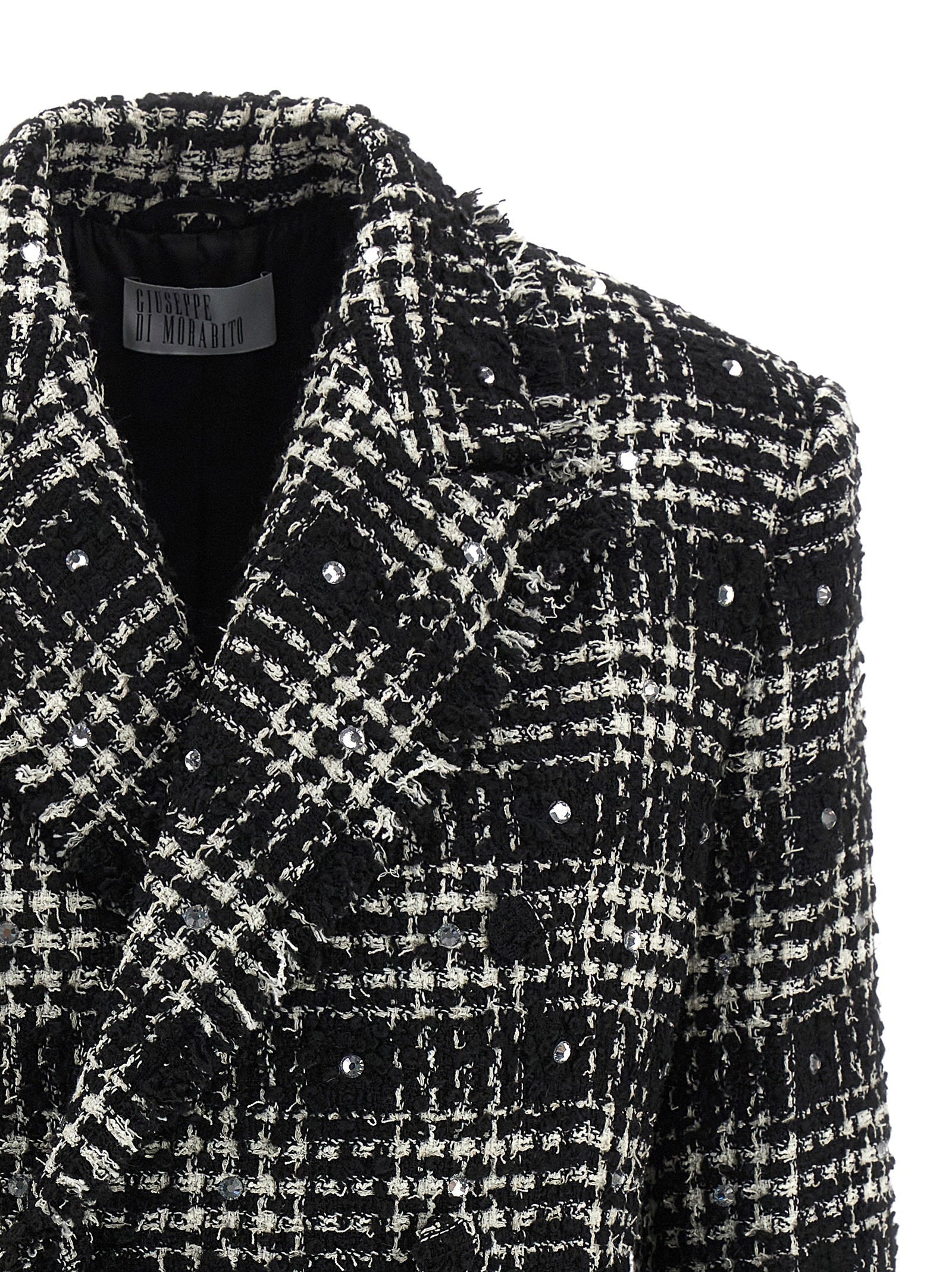 Giuseppe Di Morabito Tweed And Rhinestone Blazer White/black