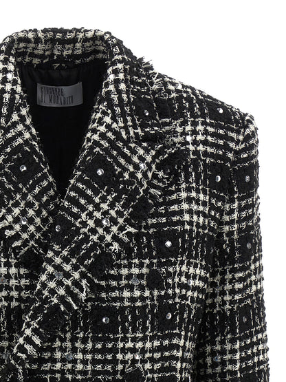 Giuseppe Di Morabito Tweed And Rhinestone Blazer White/black