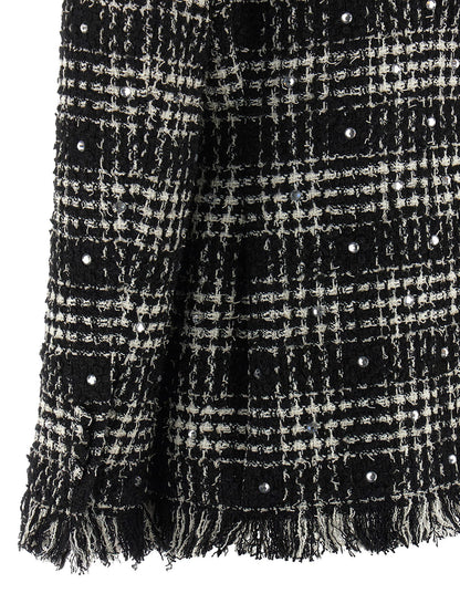 Giuseppe Di Morabito Tweed And Rhinestone Blazer White/black