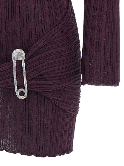 Giuseppe Di Morabito Jewel Brooch Dress Purple