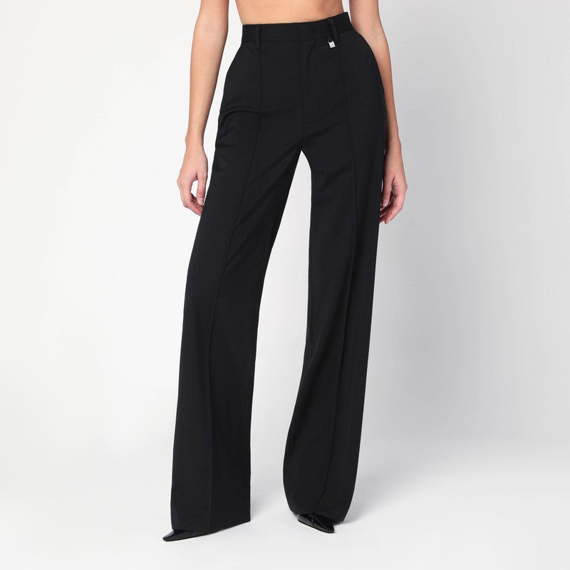 Giuseppe Di Morabito Wide High-Waisted Virgin Wool Trousers Black Black