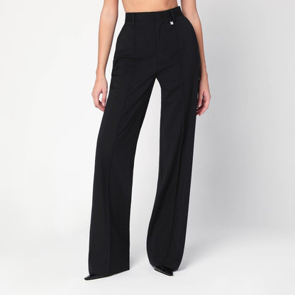 Giuseppe Di Morabito Wide High-Waisted Virgin Wool Trousers Black Black