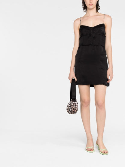 Palm Angels Chain-Strap Corset Slip Mini Dress Grey