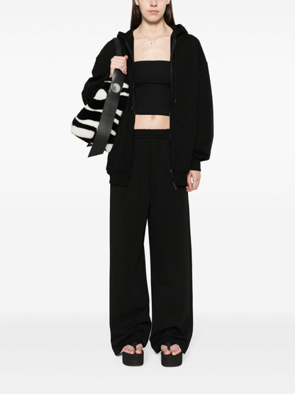 Wardrobe.Nyc Ribbed Knit Straight-Leg Trousers Black Black