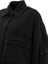 The Attico Cotton Cargo Jacket with Classic Collar Black