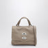Zanellato Baby Postina Hammered-Leather Bag in Grey