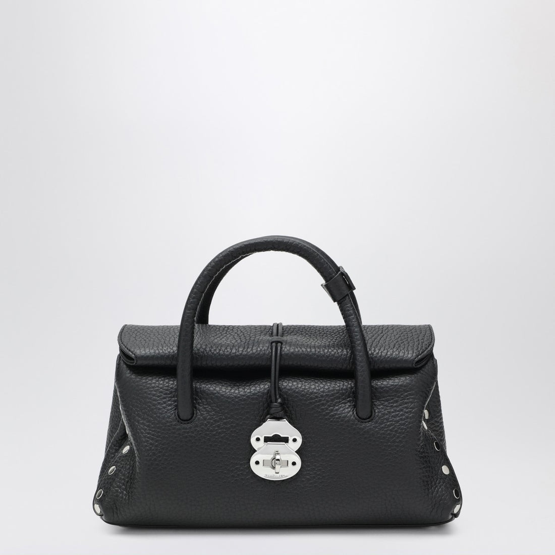 Zanellato Dotta Centauro Small Black Leather Tote Bag Black