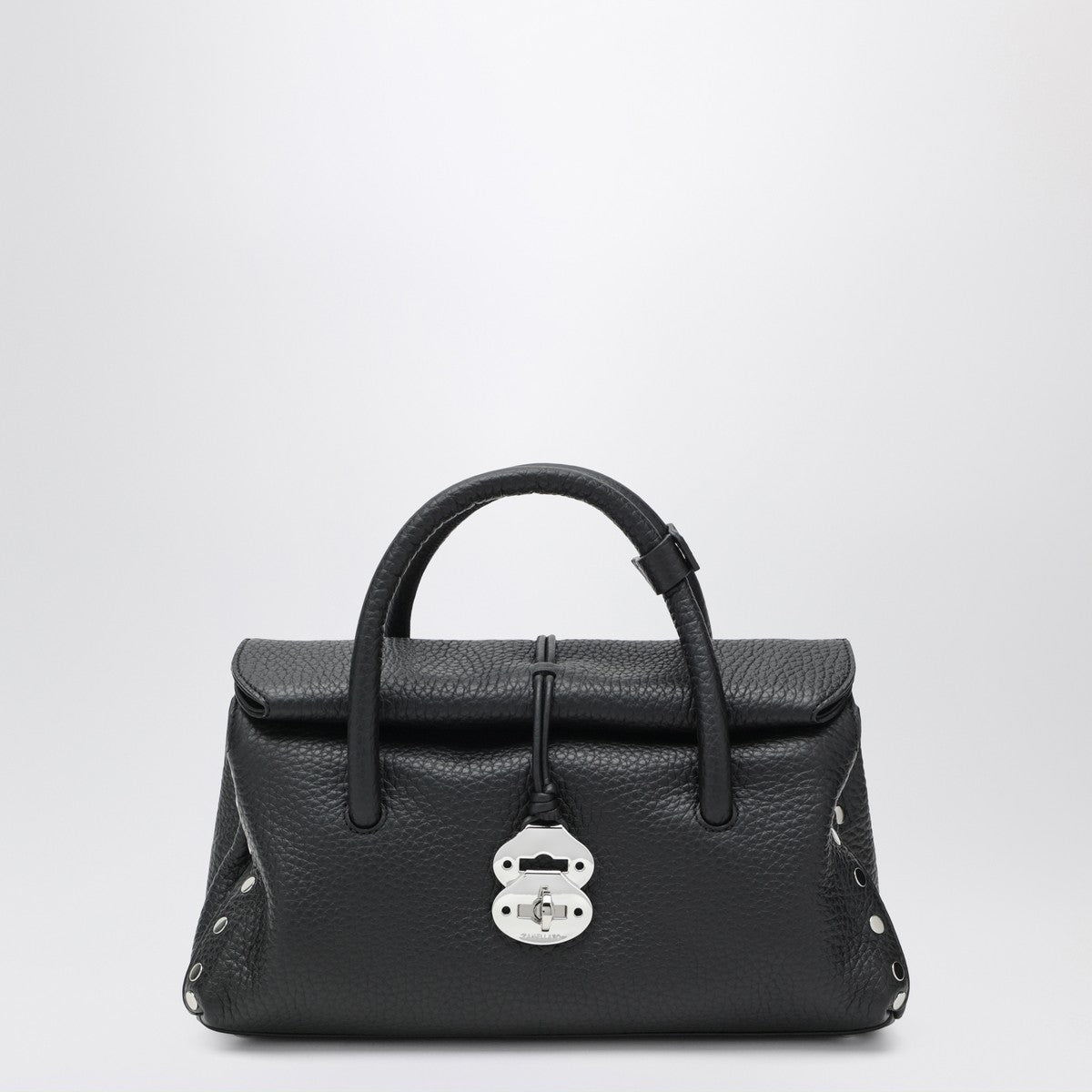 Zanellato Dotta Centauro Small Black Leather Tote Bag Black