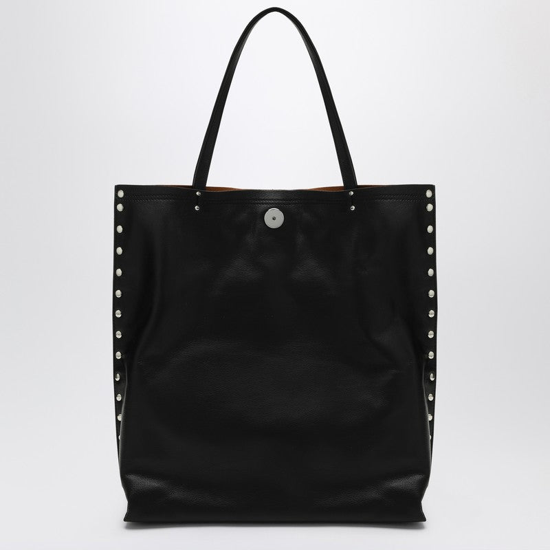 Zanellato Medium Leather Tote Bag with Double Handles Black Black