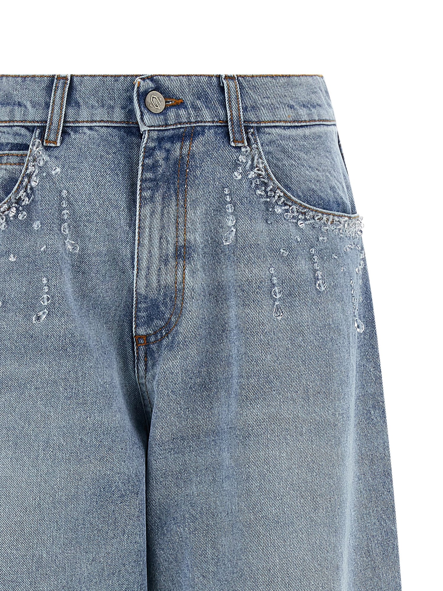 Giuseppe Di Morabito Crystal Jeans Light blue