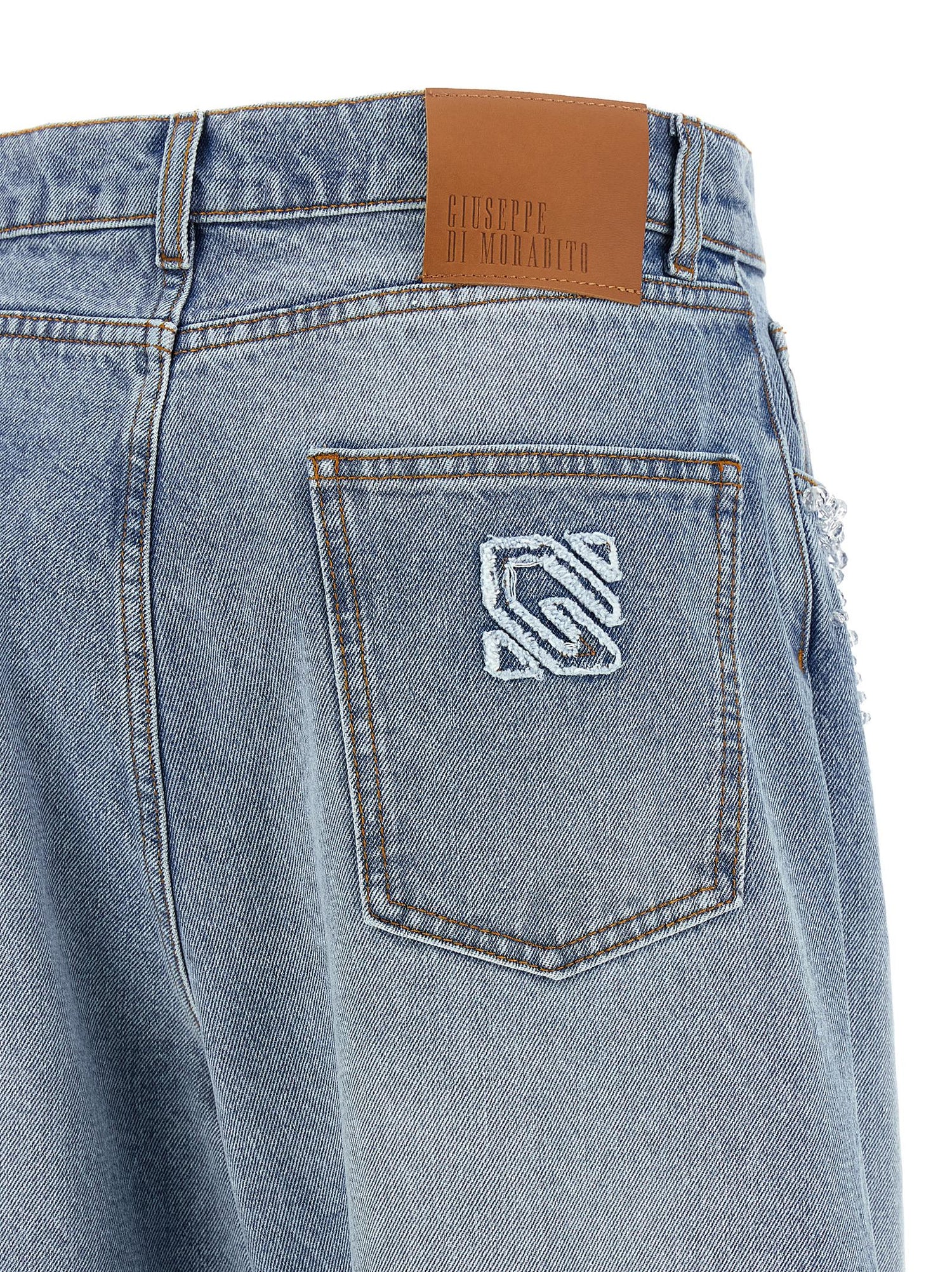 Giuseppe Di Morabito Crystal Jeans Light blue