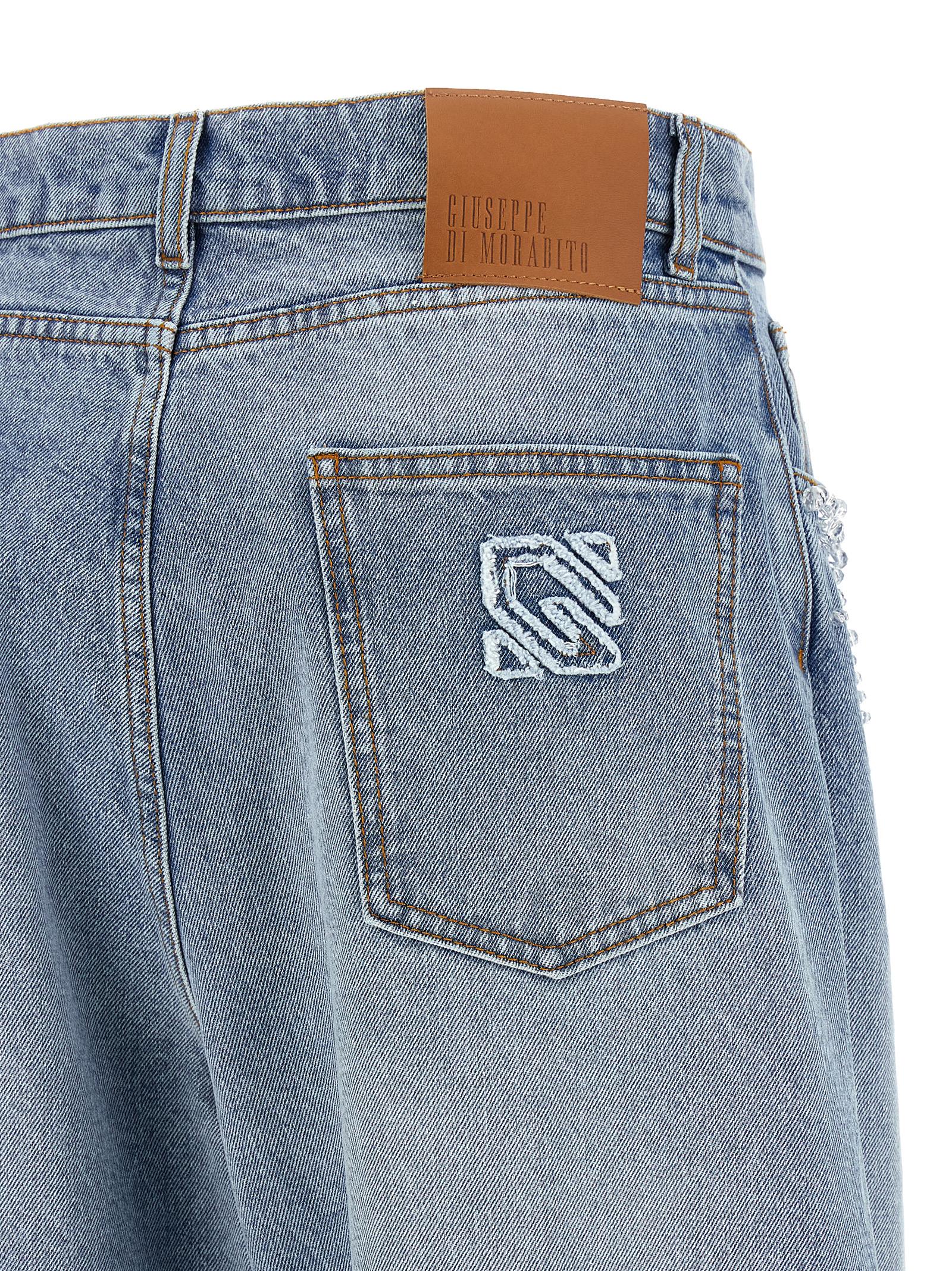 Giuseppe Di Morabito Crystal Jeans Light blue