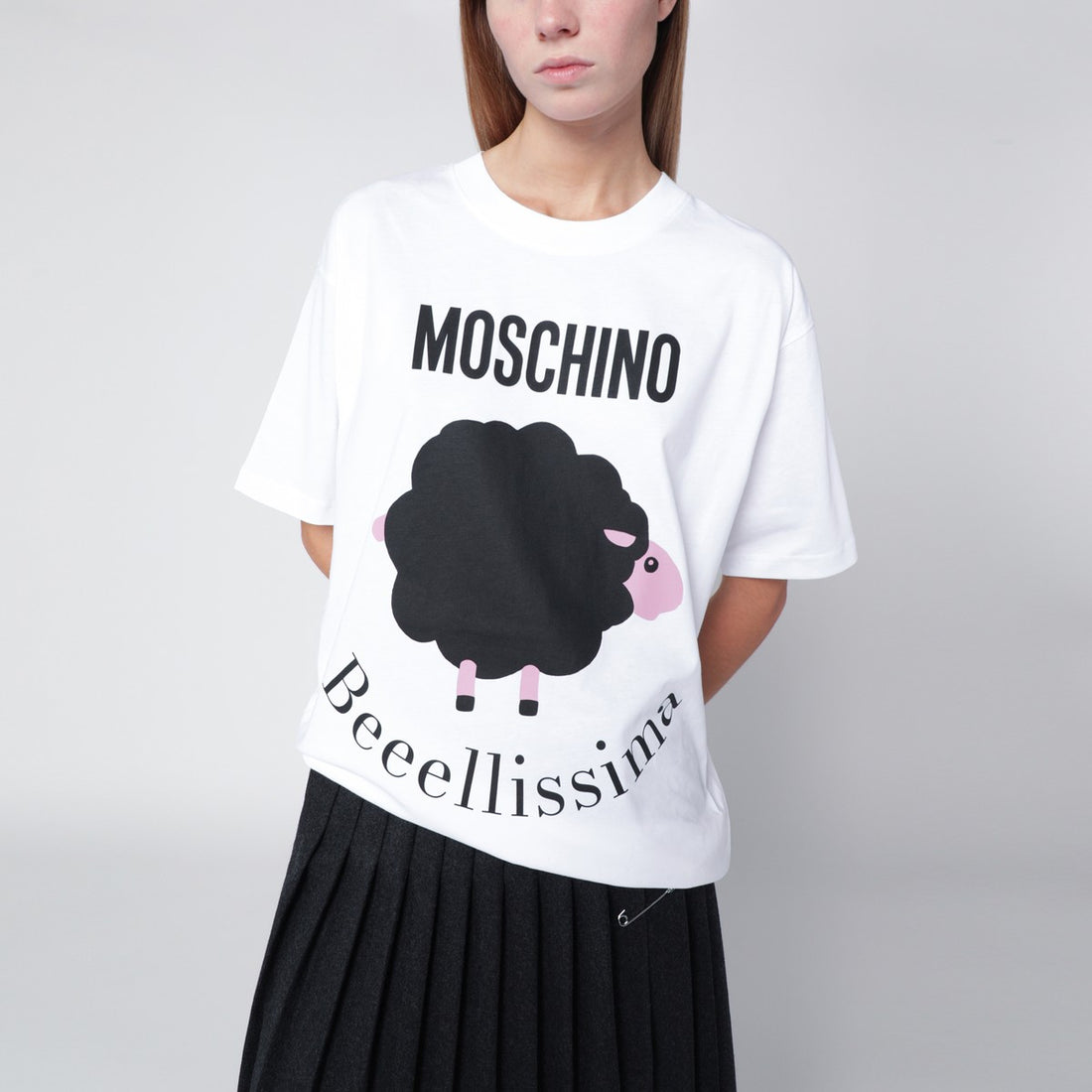 Moschino White Logo-Print Cotton T-Shirt White