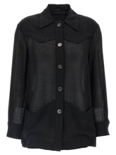 Ferragamo Semi-sheer Wool Jacket Black