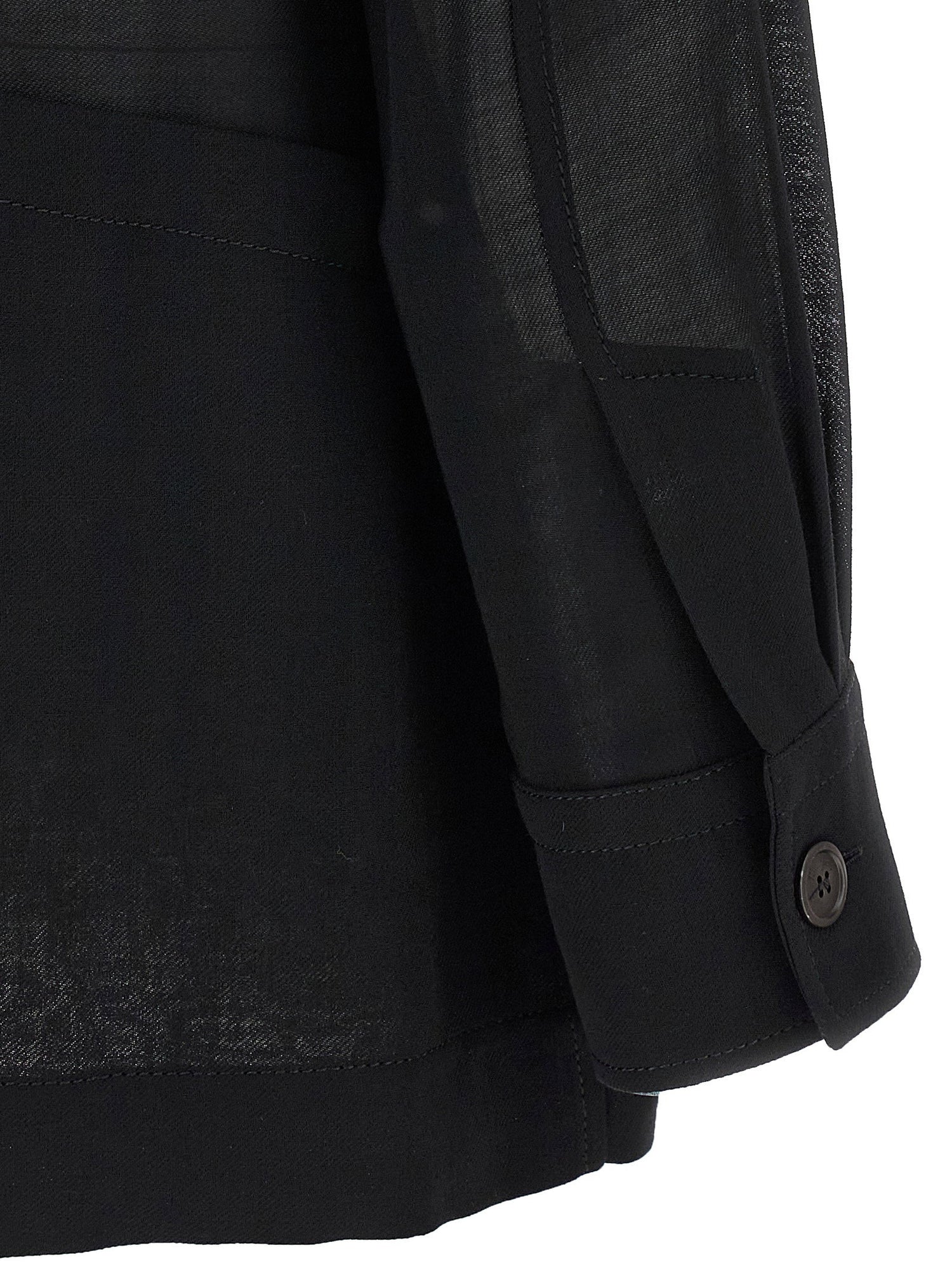Ferragamo Semi-sheer Wool Jacket Black