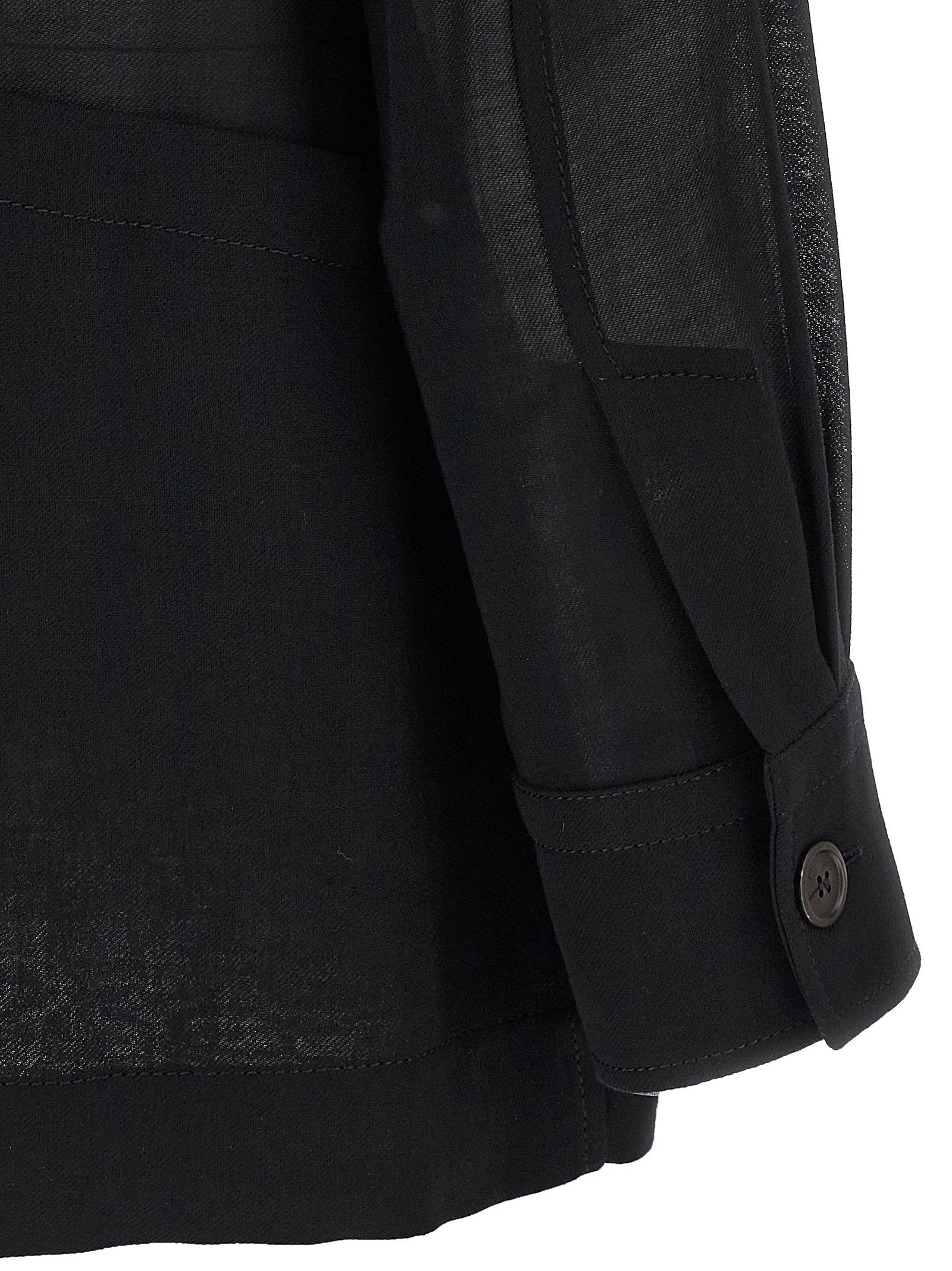 Ferragamo Semi-sheer Wool Jacket Black