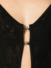 Blumarine Crochet-Knit Floral Cropped Sweater Black Black